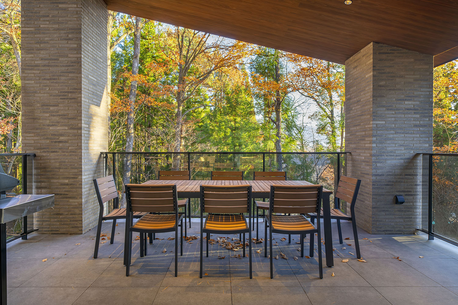 The terrace overlooking the forest