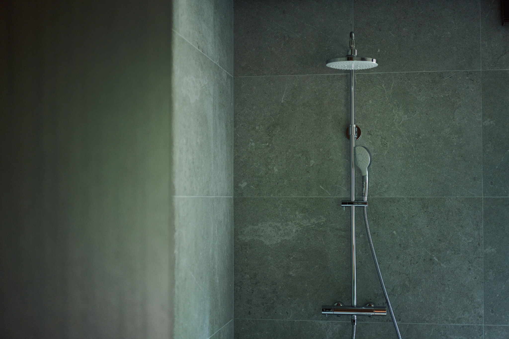 Rainfall shower in stone